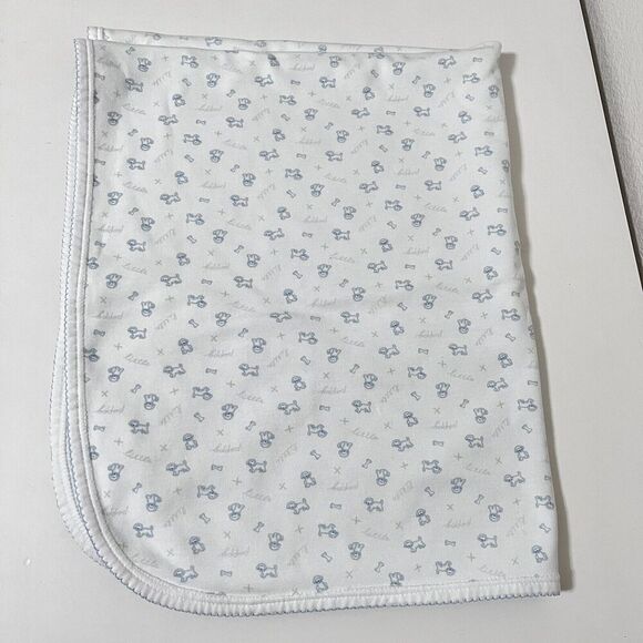 Nordstrom Baby Blue Little Puppy Dog Striped Boys Baby Blanket Lovey Lovie - Picture 5 of 16
